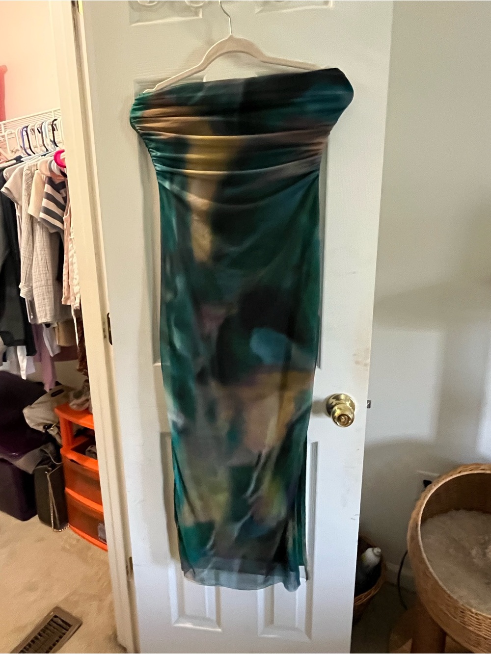 Amazon Essentials Strapless Maxi Dress in Teal, Green, Blue